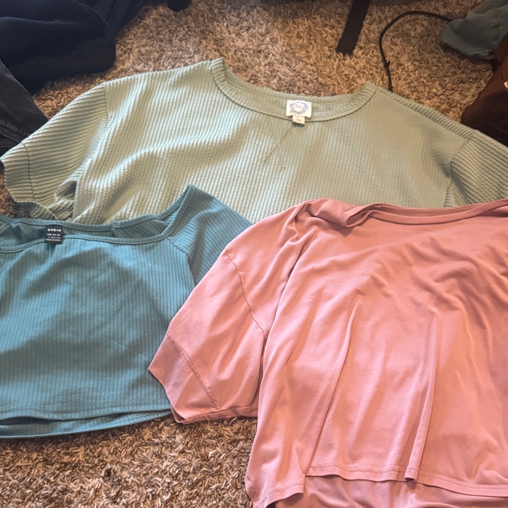 Urban Outfitters Green and Pink Crop Tops